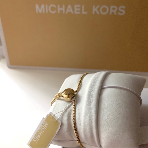 NWT authentic MK gold tone heart slider bracelet - Picture 2 of 4